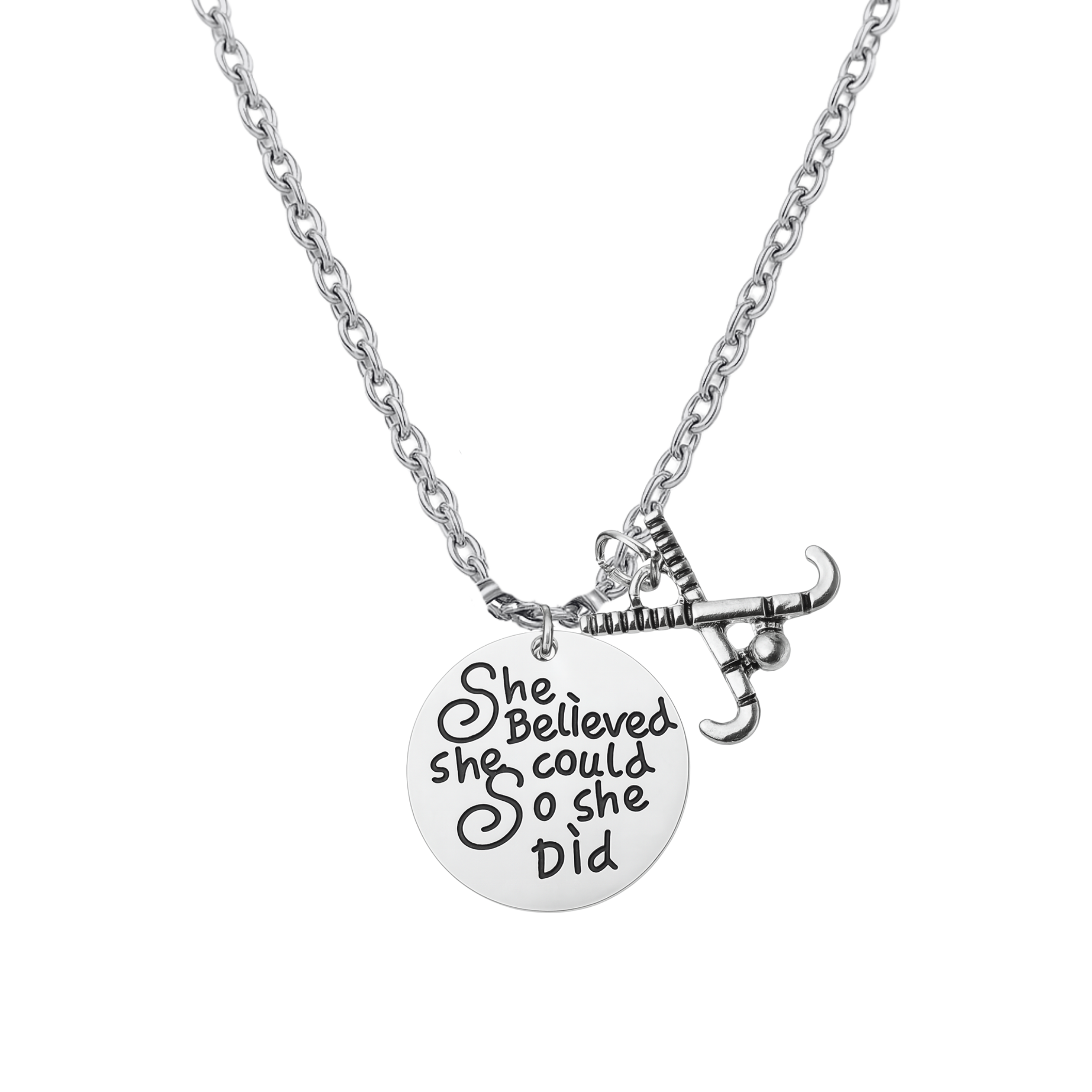 Field Hockey She Believed She Could So She Did Necklace