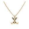 gold field hockey charm necklace with lobster clasp – jewelry gift for teen athletes and sports lovers