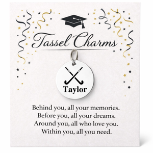 Field Hockey Engraved Tassel Charm