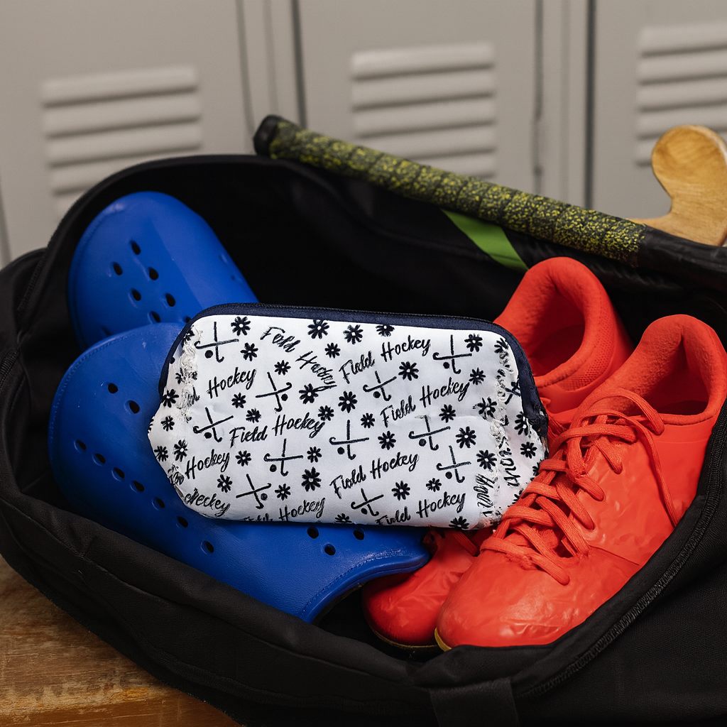 Field Hockey Black Cosmetic Bag