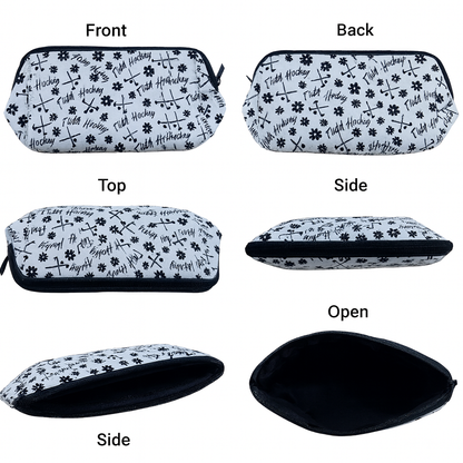 Field Hockey Black Cosmetic Bag