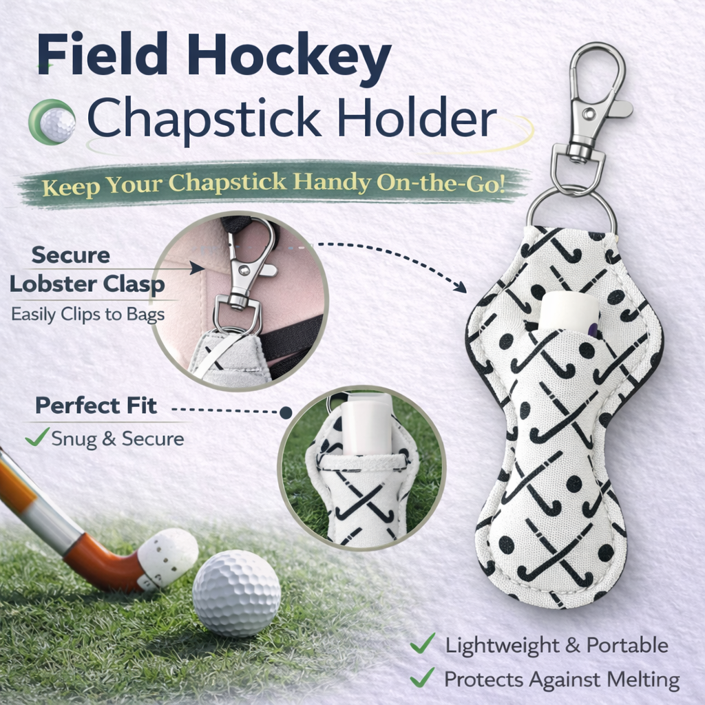 Field Hockey Chapstick Holder Keychain
