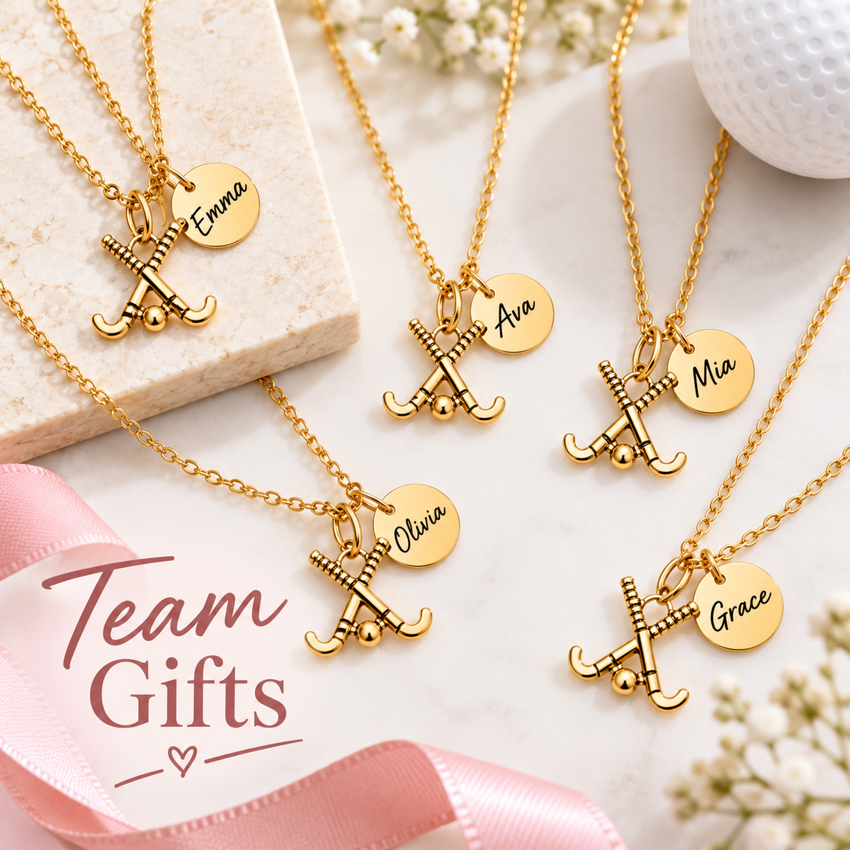 Personalized Engraved Field Hockey Necklace