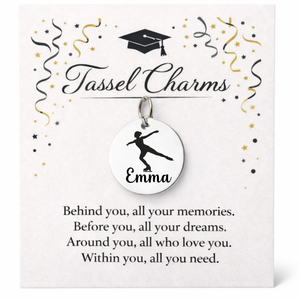 Figure Skating Engraved Tassel Charm