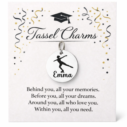 Figure Skating Engraved Tassel Charm