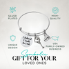 Figure skating inspirational charm bracelet shown with text highlighting perfect gift idea