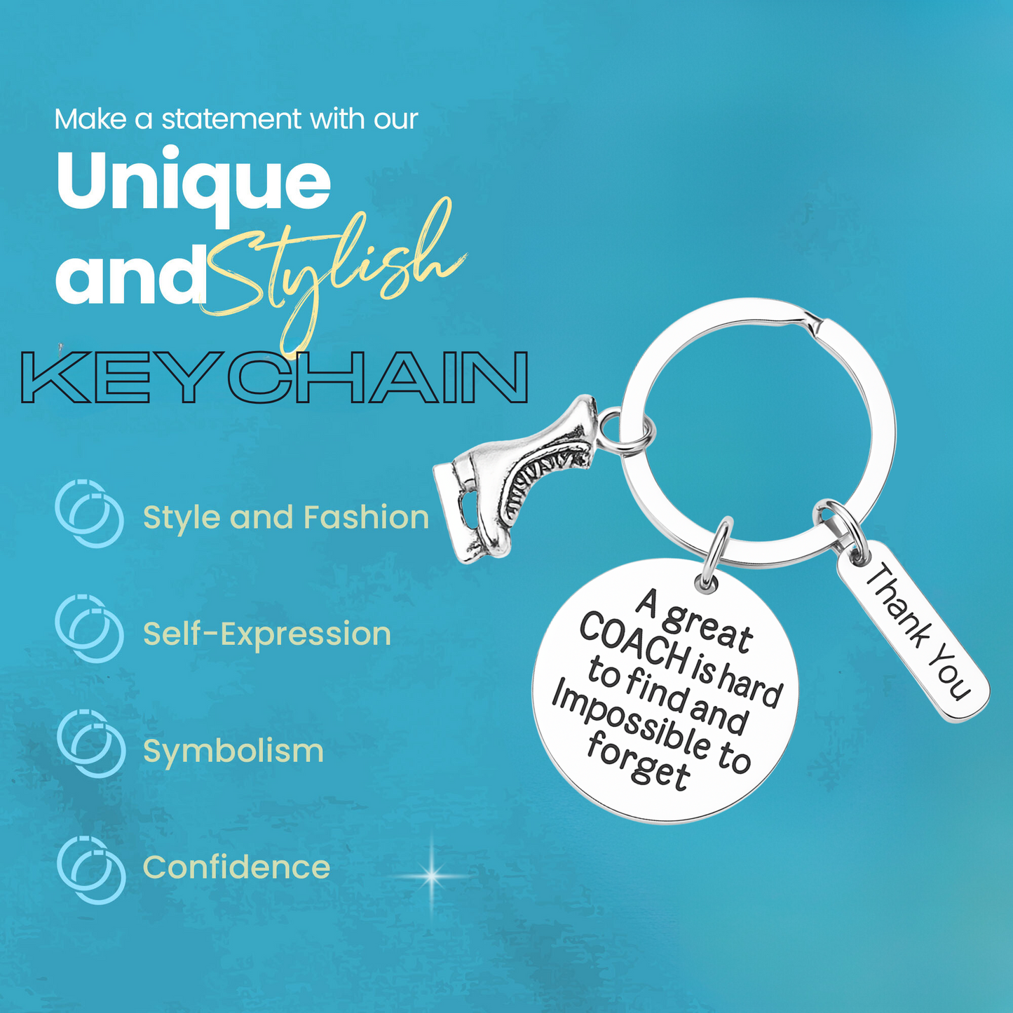 Figure Skating Coach Keychain-A Great Coach is Hard to Find but Impossible to Forget