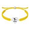 Yellow rope bracelet with engraved skate shoe heart charm