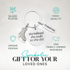 Figure skating charm keychain with inspirational quote in ready-to-gift packaging
