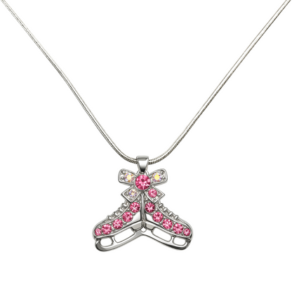 Figure Skating Pink Rhinestone Necklace