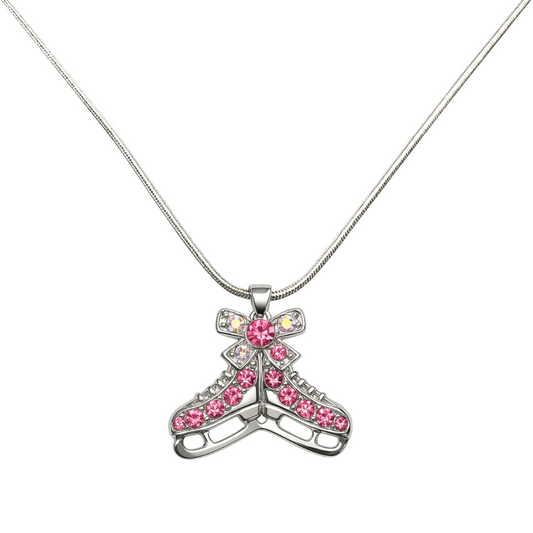 Figure Skating Pink Rhinestone Necklace