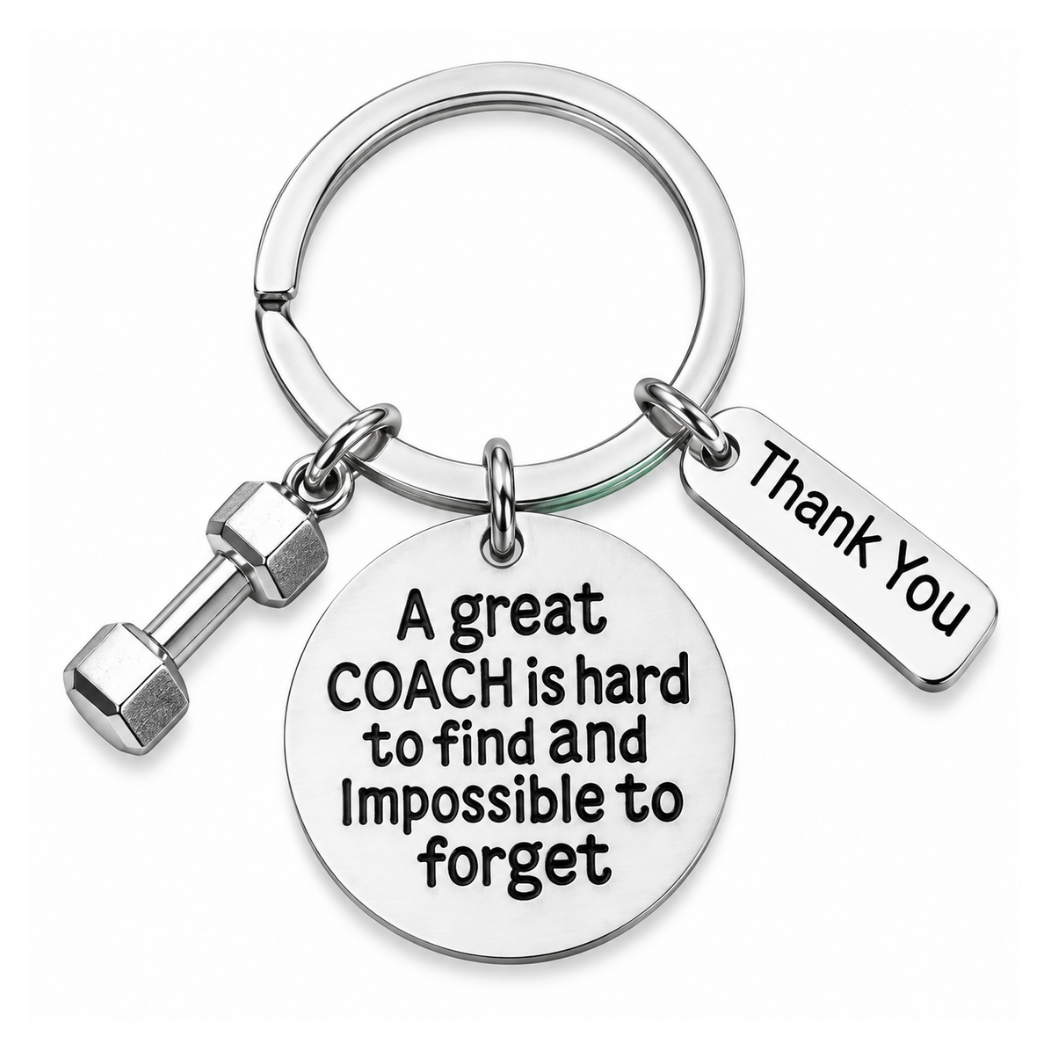 Trainer/Fitness Keychain - Great Coach Is Hard to Find - Pick Charm