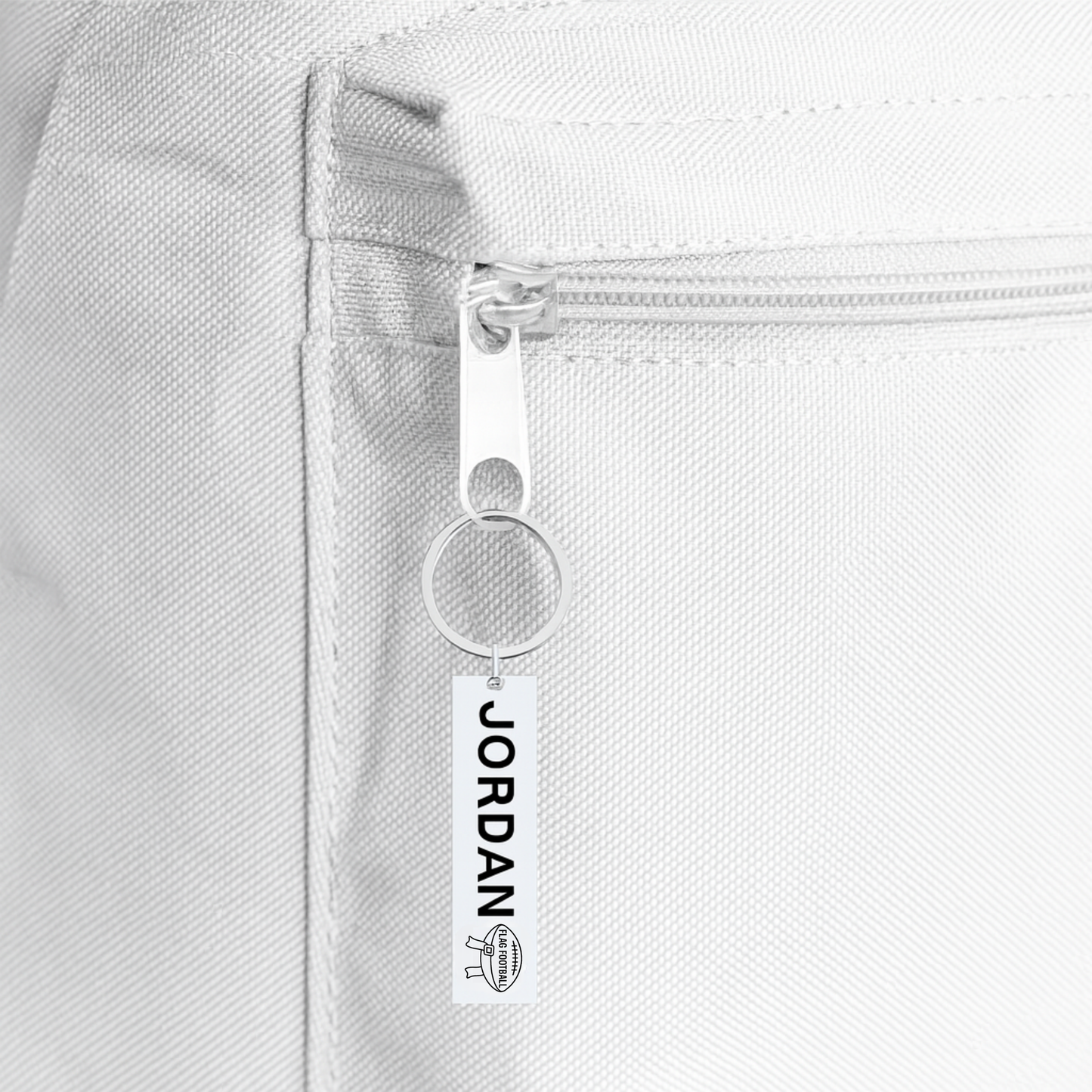 Personalized Flag Football Zipper Pull Keychain