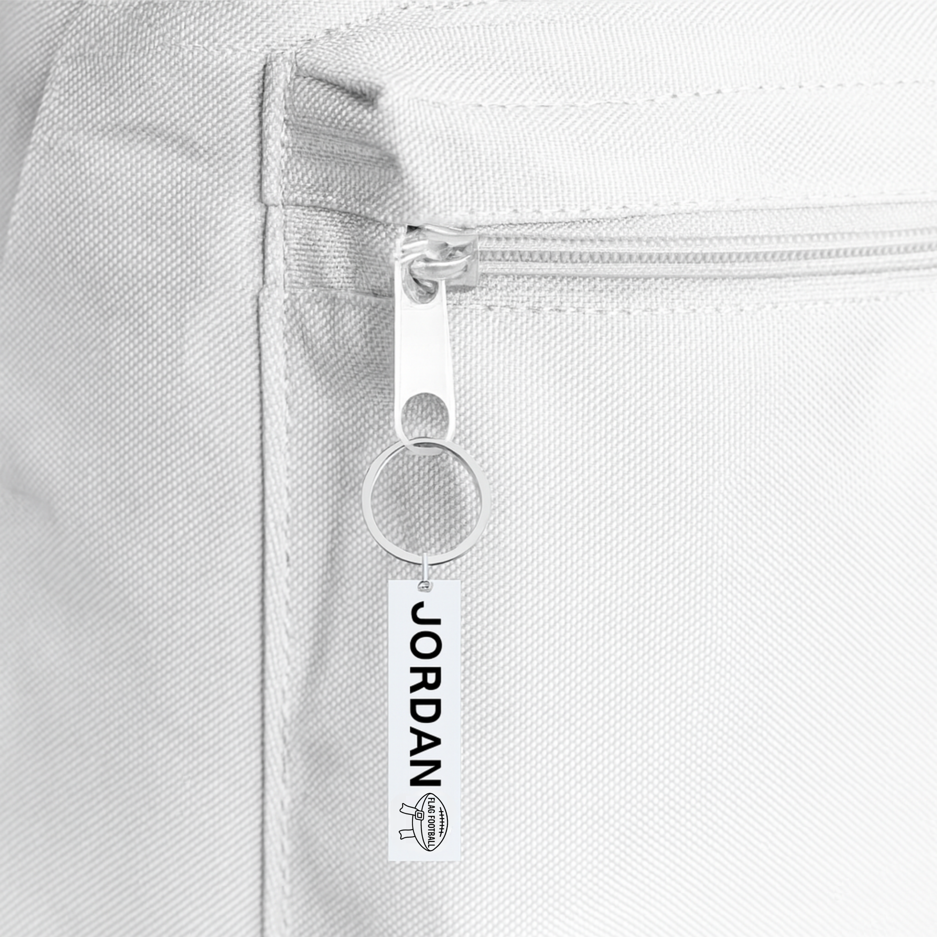 Personalized Flag Football Zipper Pull Keychain