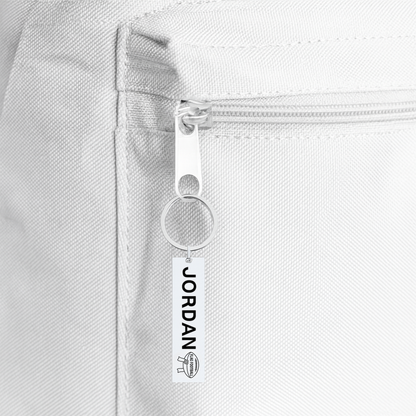 Personalized Flag Football Zipper Pull Keychain