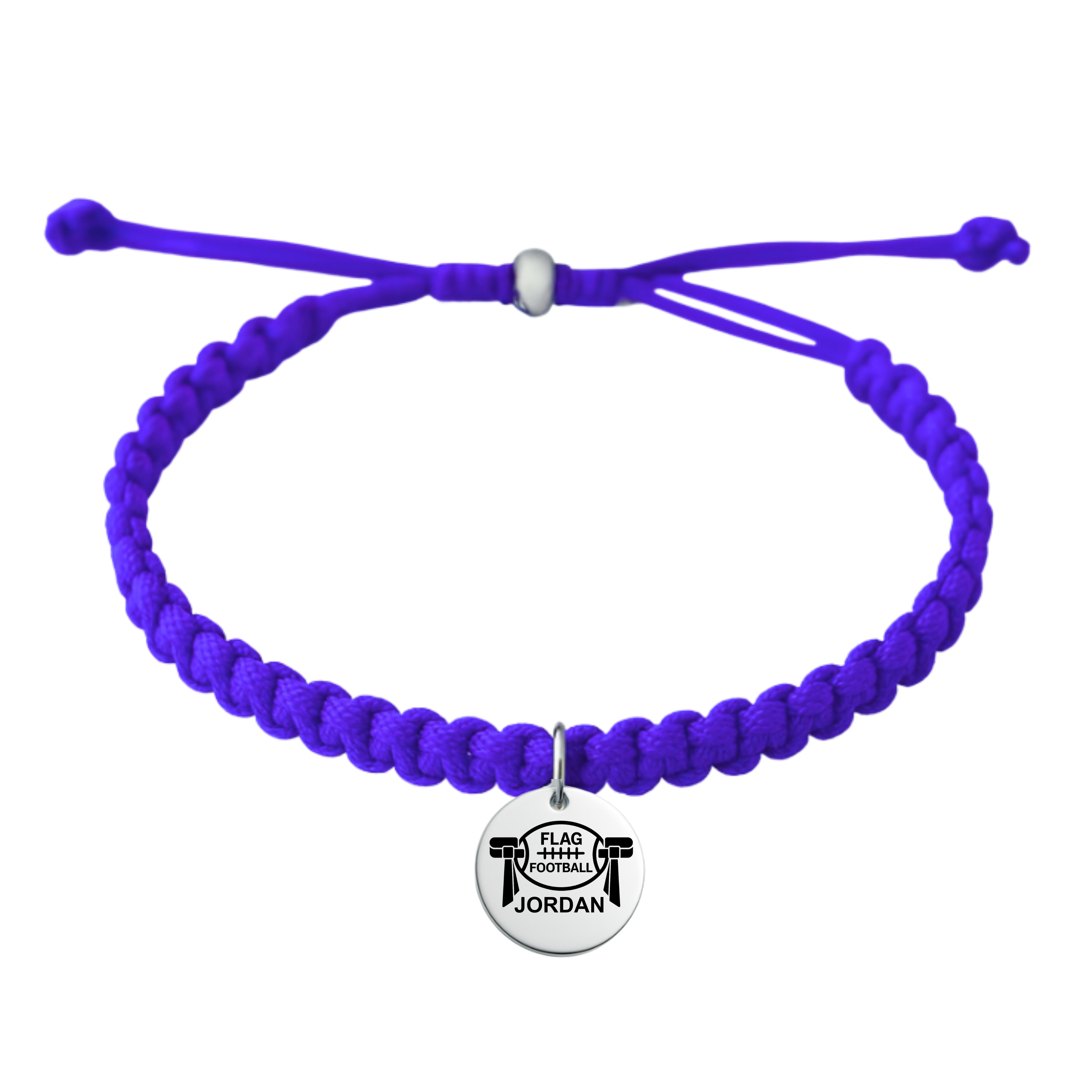 Personalized Flag Football Rope Bracelet- Pick Color