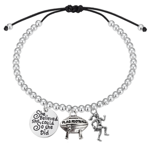 Flag Football Bead Chain Bracelet