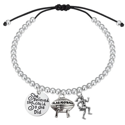 Flag Football Bead Chain Bracelet