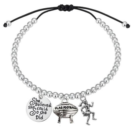 Flag Football Bead Chain Bracelet