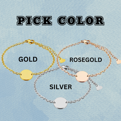 Custom Engraved Flag Football Charm Bracelet