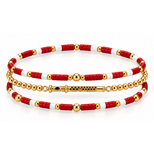 Flute Music Instrument Bracelet Stack