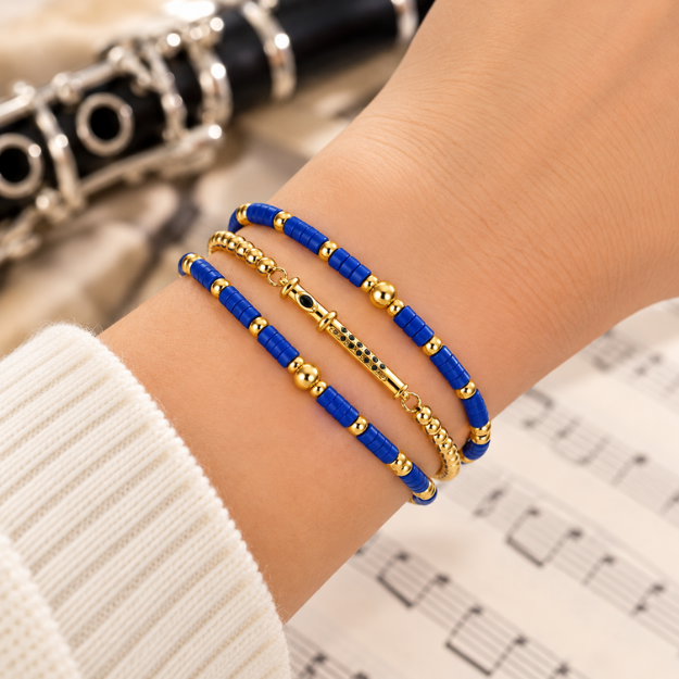 Flute Music Instrument Bracelet Stack