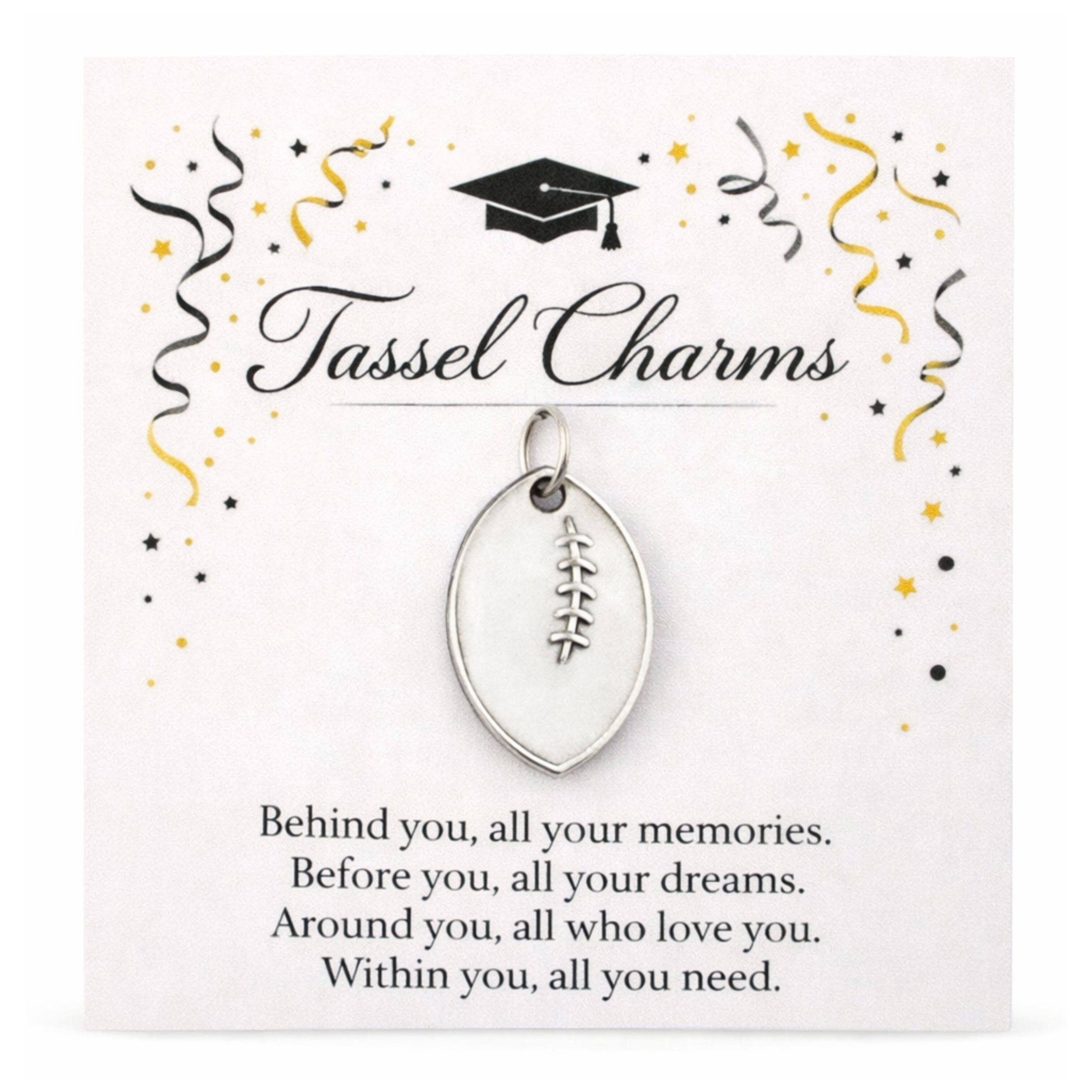 Flag Football Graduation Tassel Charm