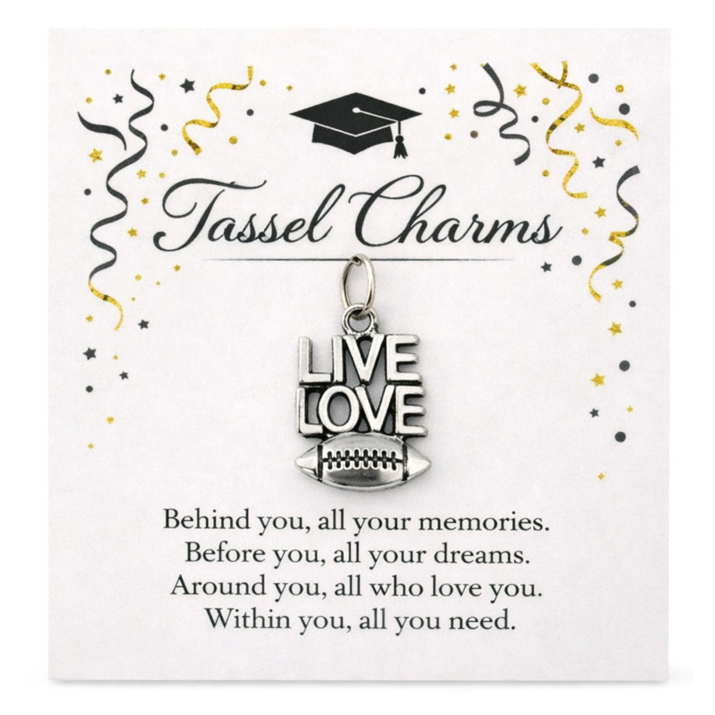 Football Graduation Tassel Charm