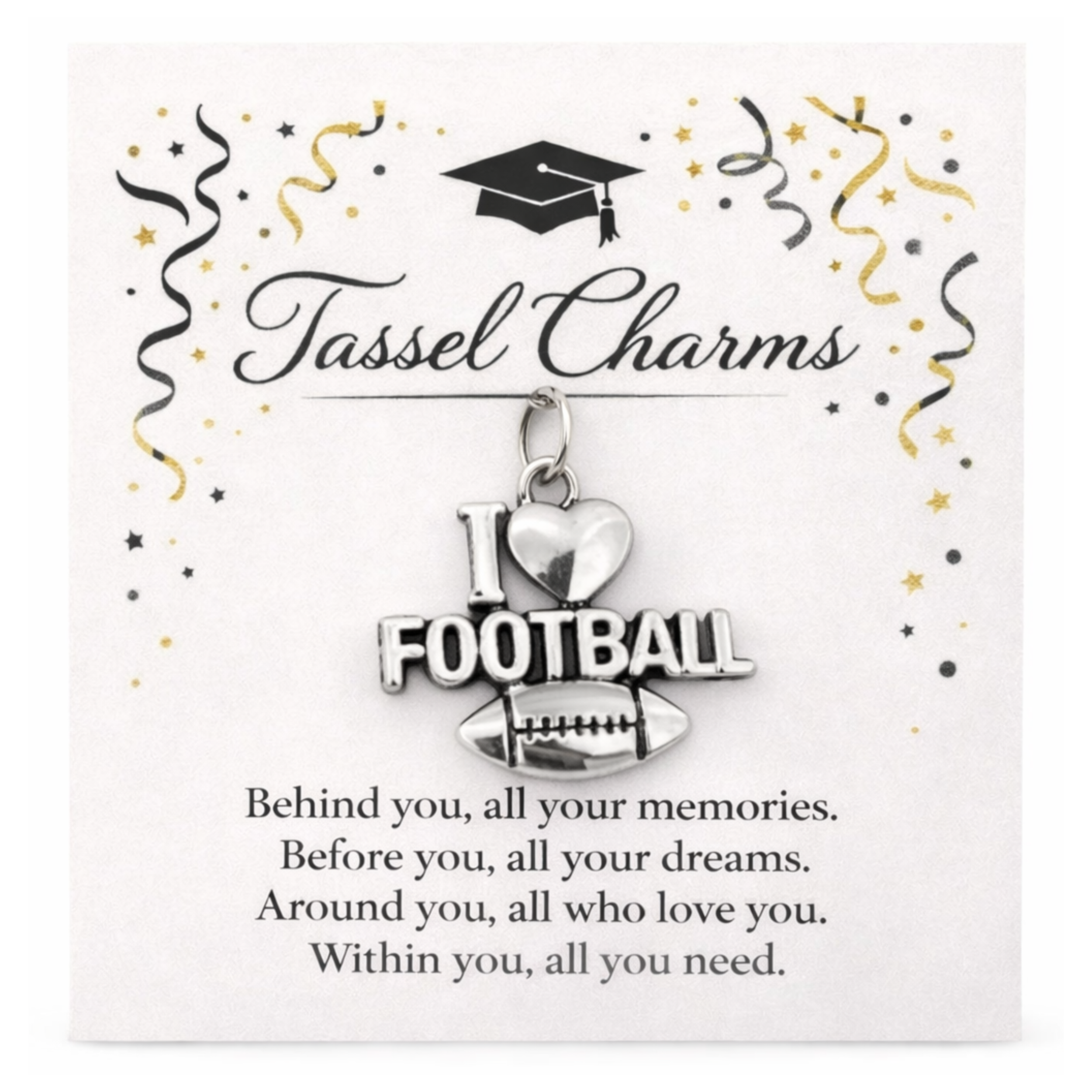 Football Graduation Tassel Charm