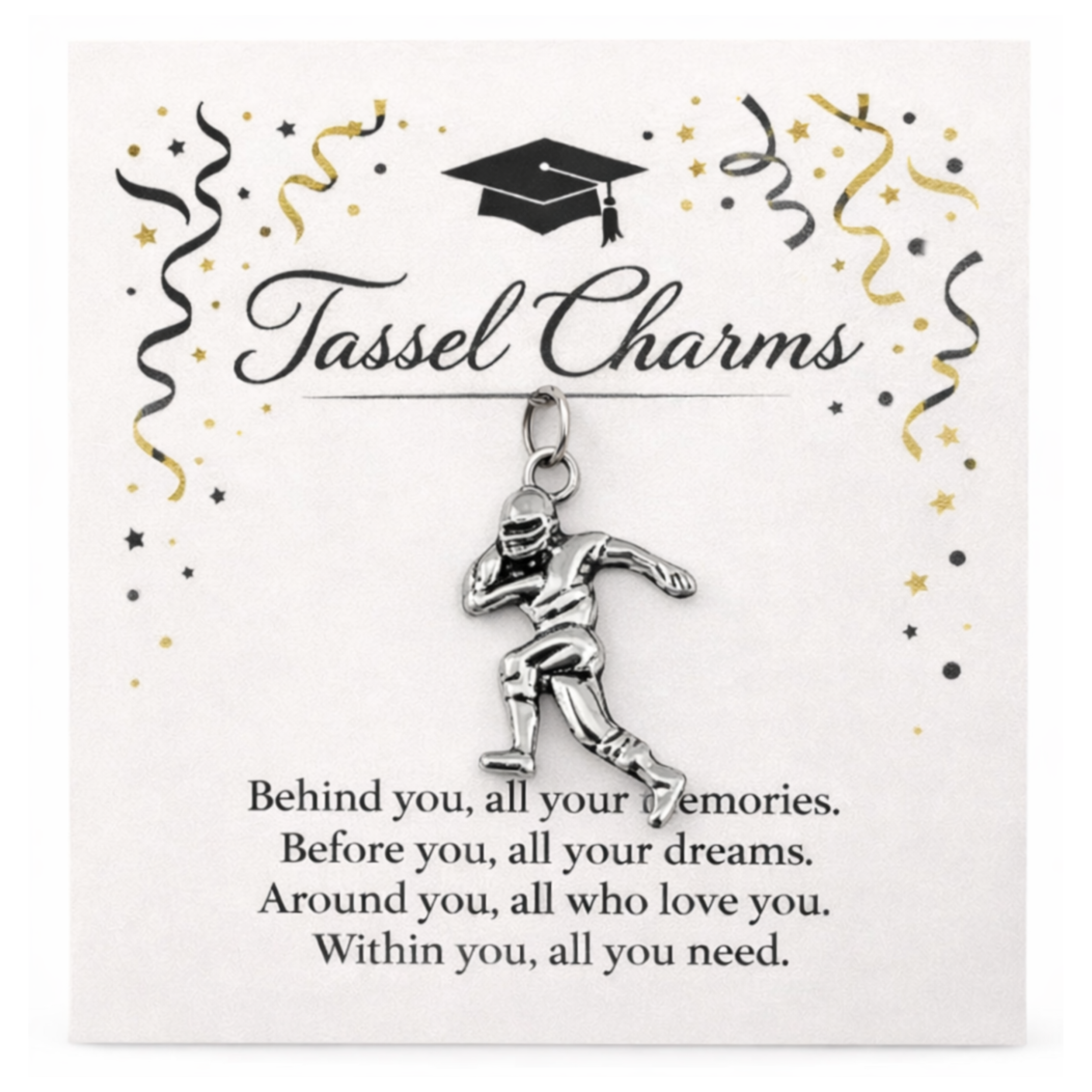 Football Graduation Tassel Charm