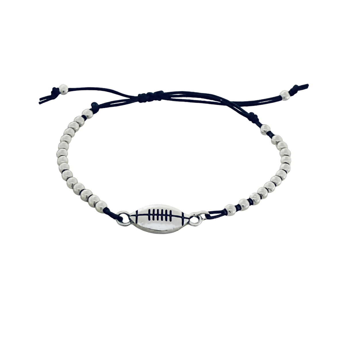Football Beaded Adjustable Bracelet