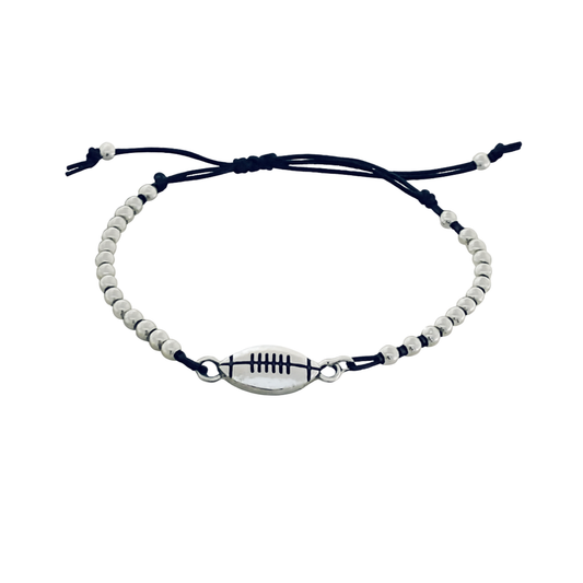 Football Beaded Adjustable Bracelet
