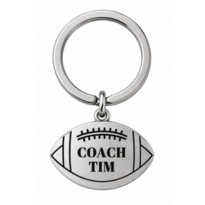 Personalized Engraved Football Coach Keychain - Football Ball Shape