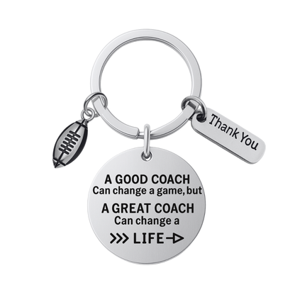 Football Great Coach Can Change a Life Keychain