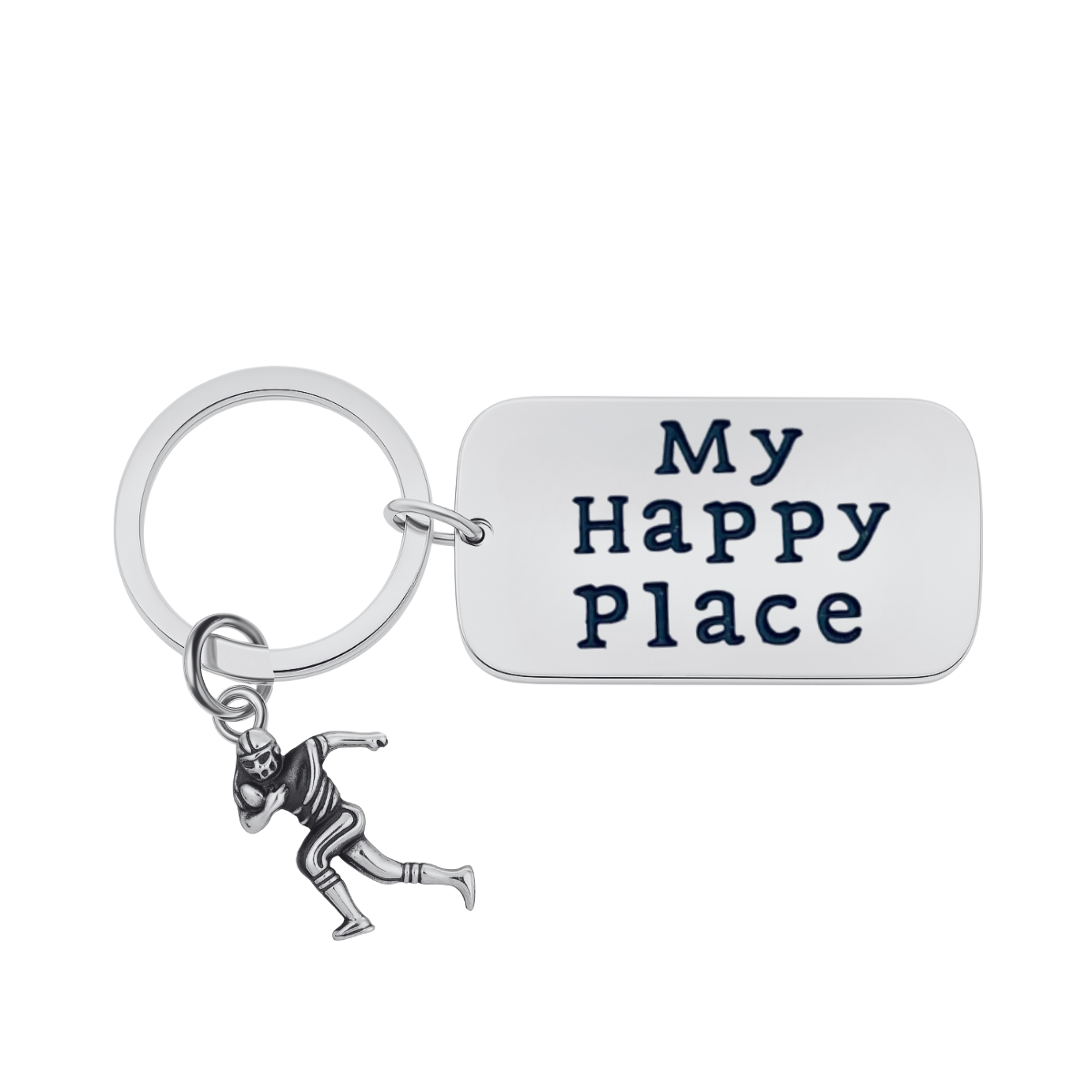 Football Keychain - My Happy Place Charm Keychain - Pick Charm