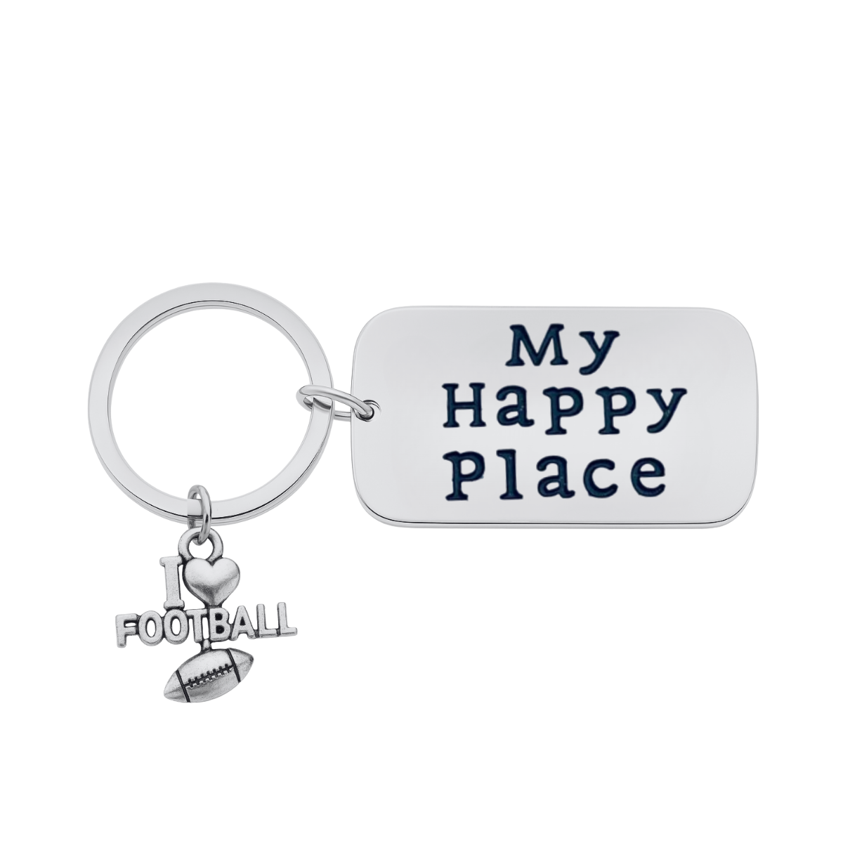 Football Keychain - My Happy Place Charm Keychain - Pick Charm