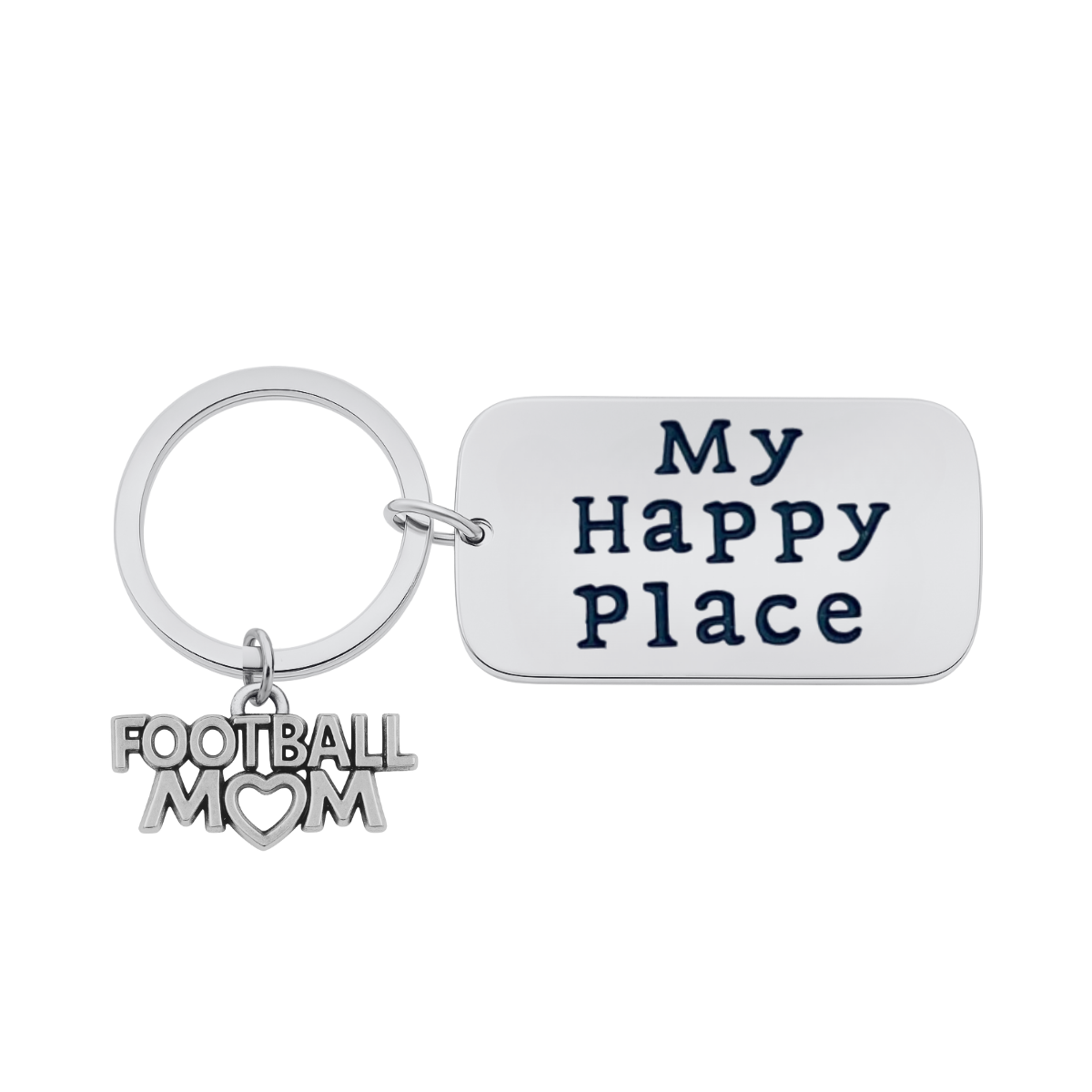 Football Keychain - My Happy Place Charm Keychain - Pick Charm