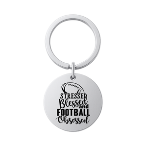 Football Keychain - Stressed, Blessed and Football Obsessed