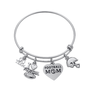 Football Mom Bangle Bracelet