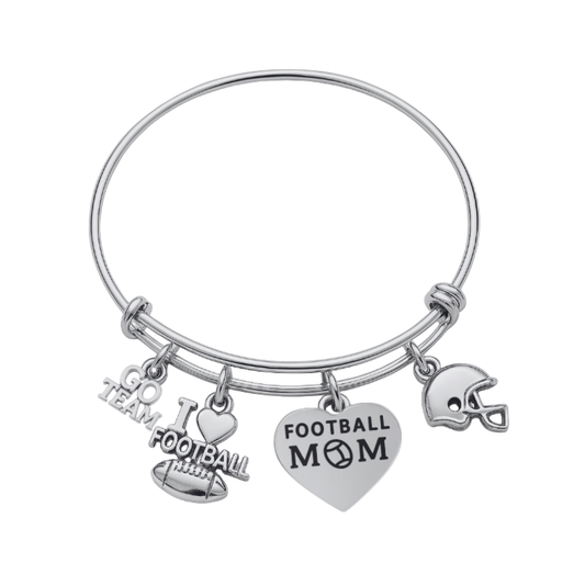 Football Mom Bangle Bracelet