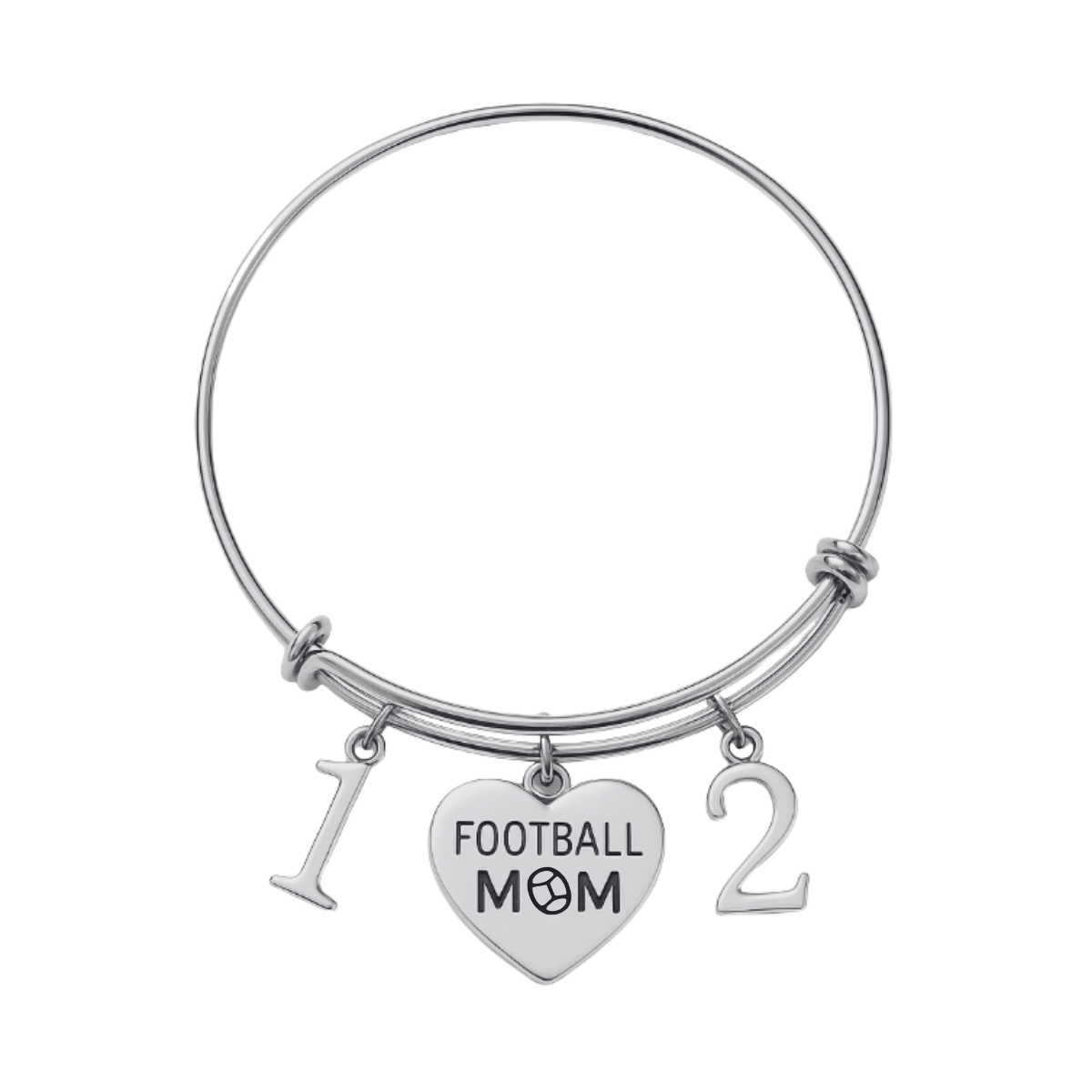 Football Mom Bangle Bracelet with Players Numbers