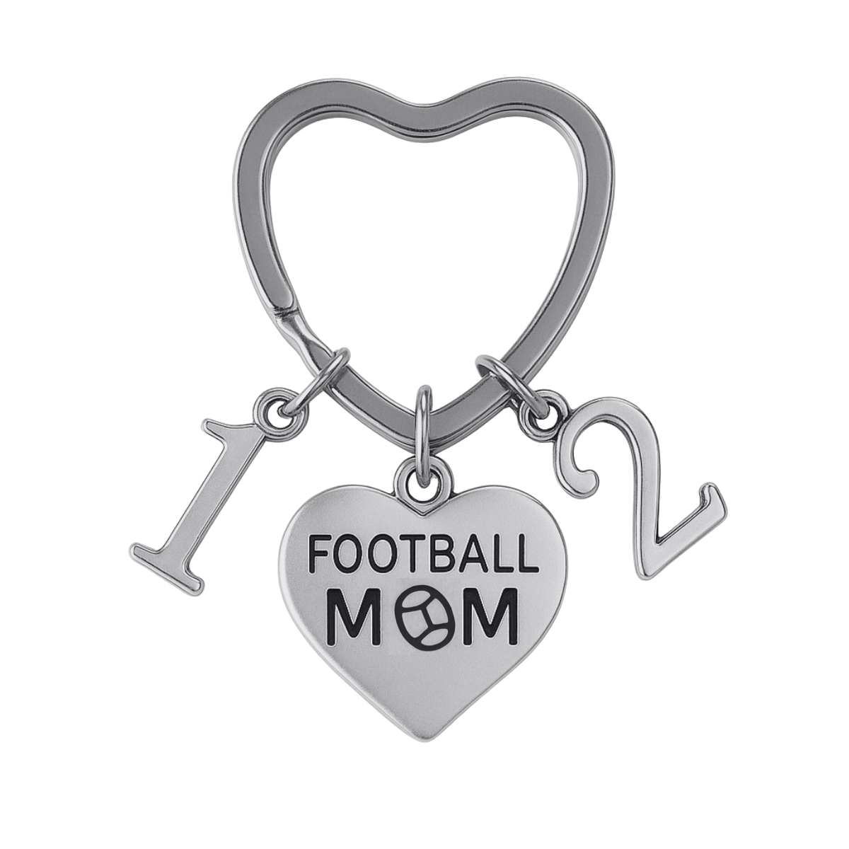 Football Mom Keychain with Players Numbers