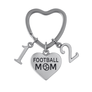 Football Mom Keychain with Players Numbers