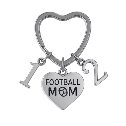 Football Mom Keychain with Players Numbers