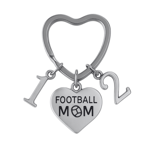 Football Mom Keychain with Players Numbers