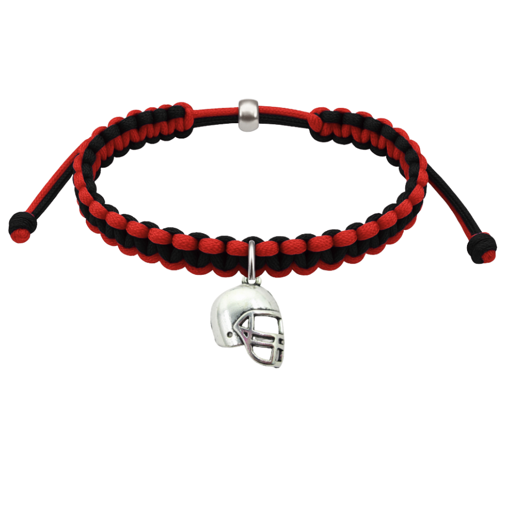 Football Charm Multi Colored Rope Bracelet - Pick Color