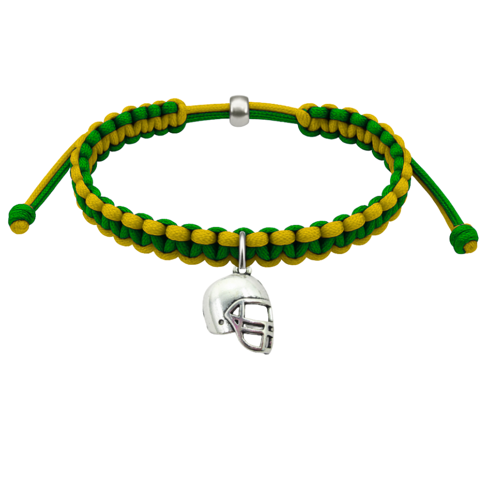 Football Charm Multi Colored Rope Bracelet - Pick Color