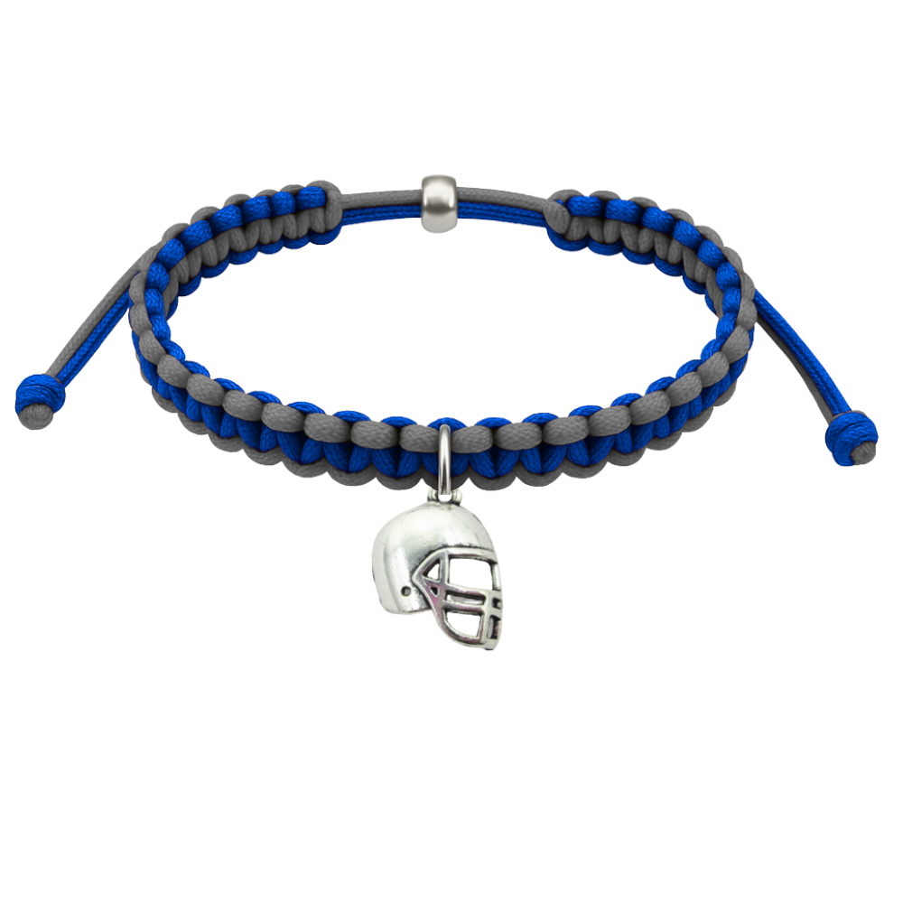 Football Charm Multi Colored Rope Bracelet - Pick Color