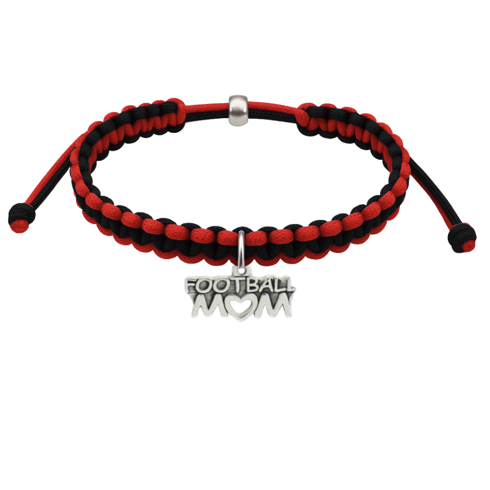 Football Charm Multi Colored Rope Bracelet - Pick Color