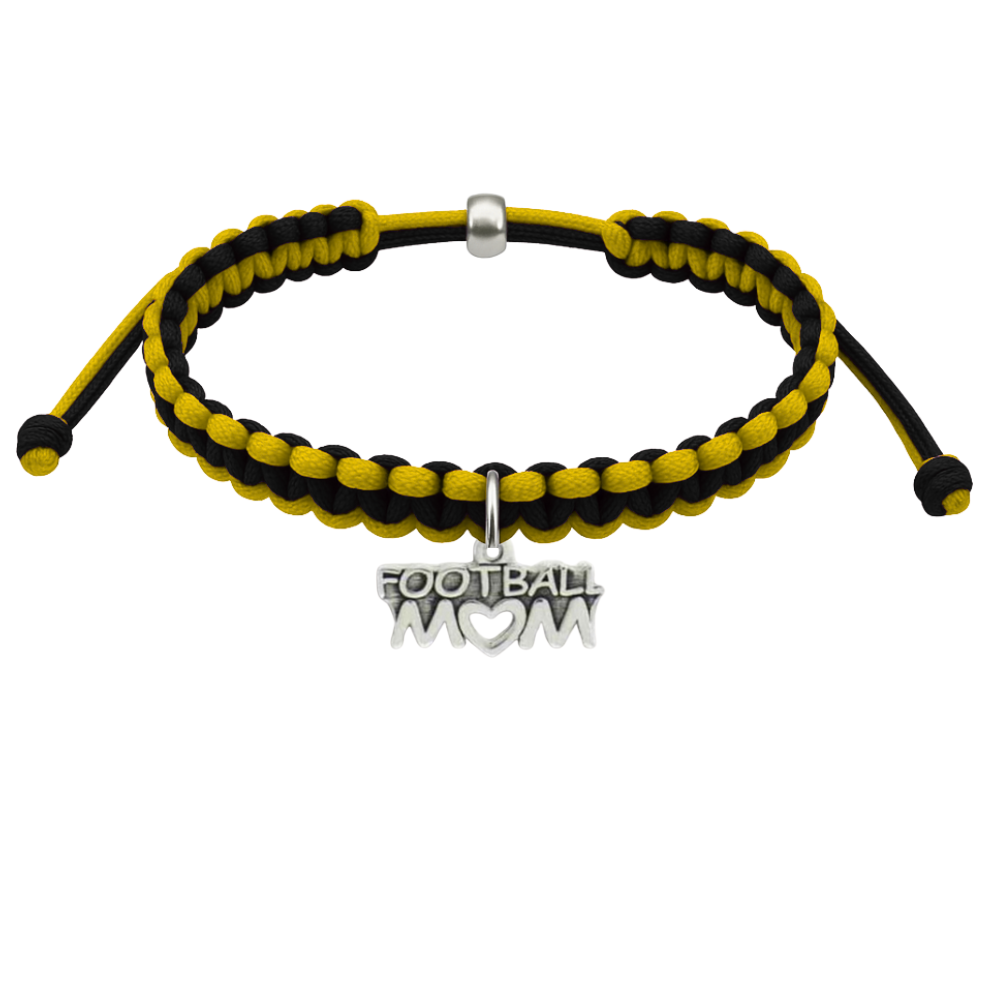 Football Charm Multi Colored Rope Bracelet - Pick Color